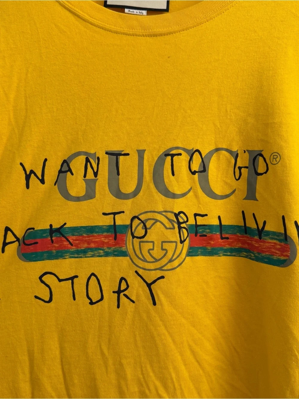 Gucci Yellow Crewneck Logo Tee
